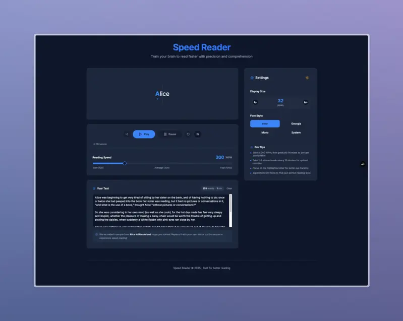 Speed Reader App