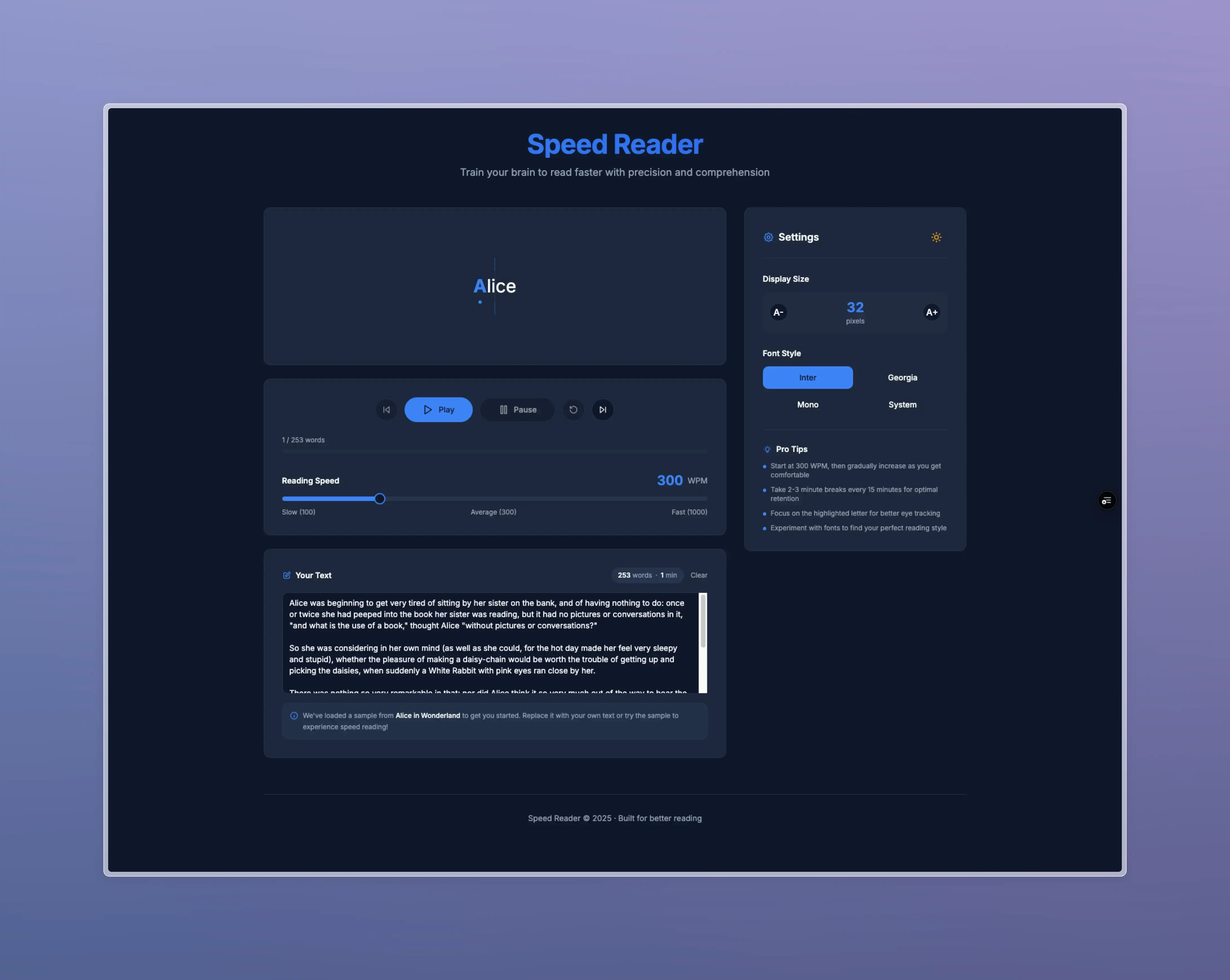 Speed Reader screenshot
